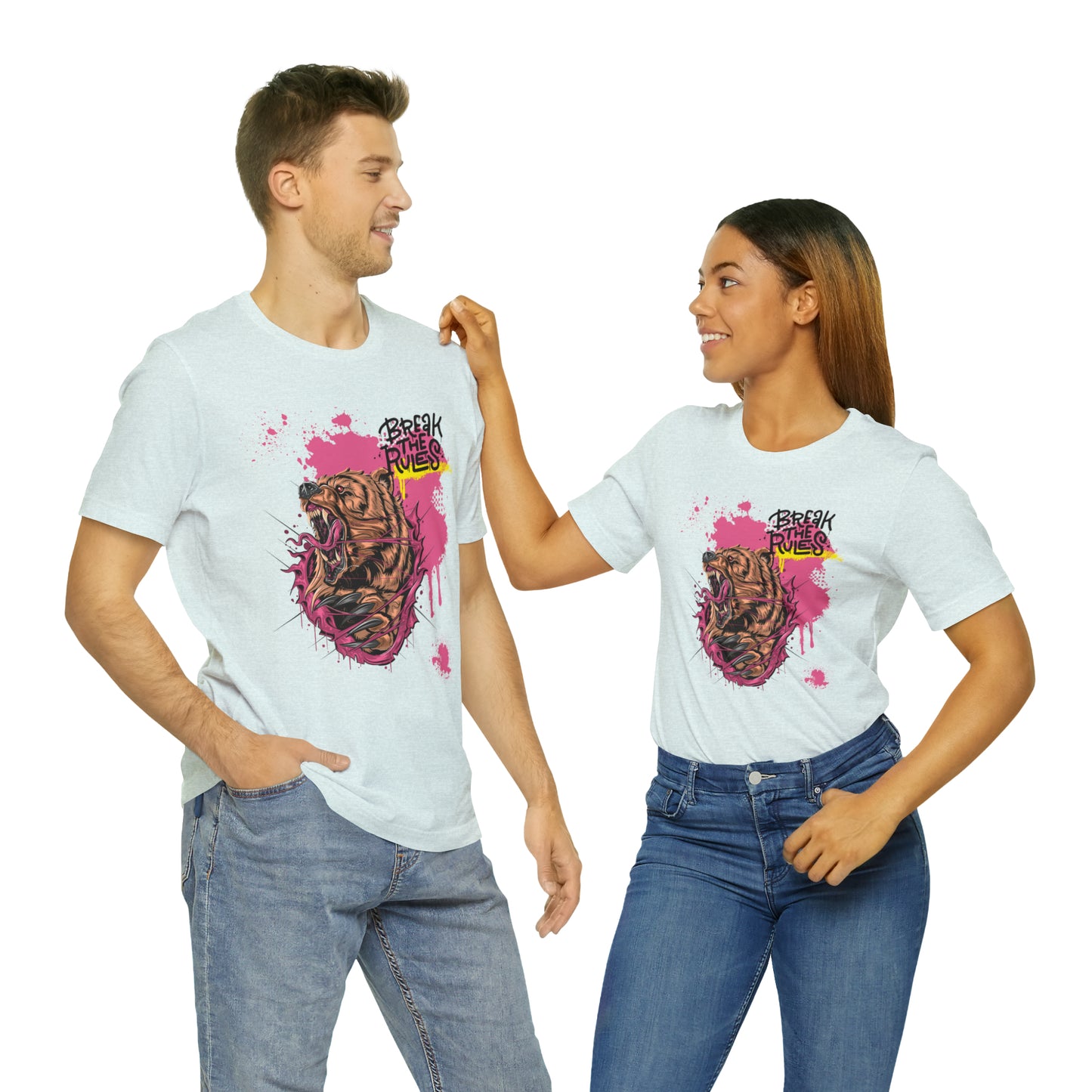 Break the rules Bear Unisex Jersey Short Sleeve Tee