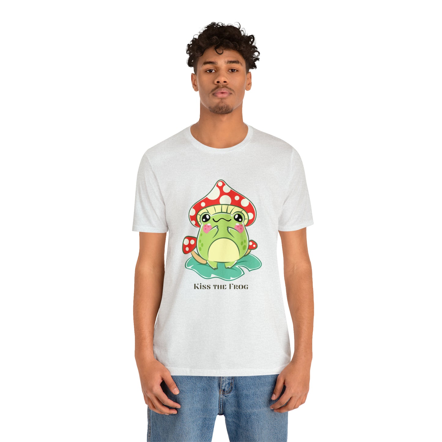 Kiss the frog kawaii cute Unisex Jersey Short Sleeve Tee