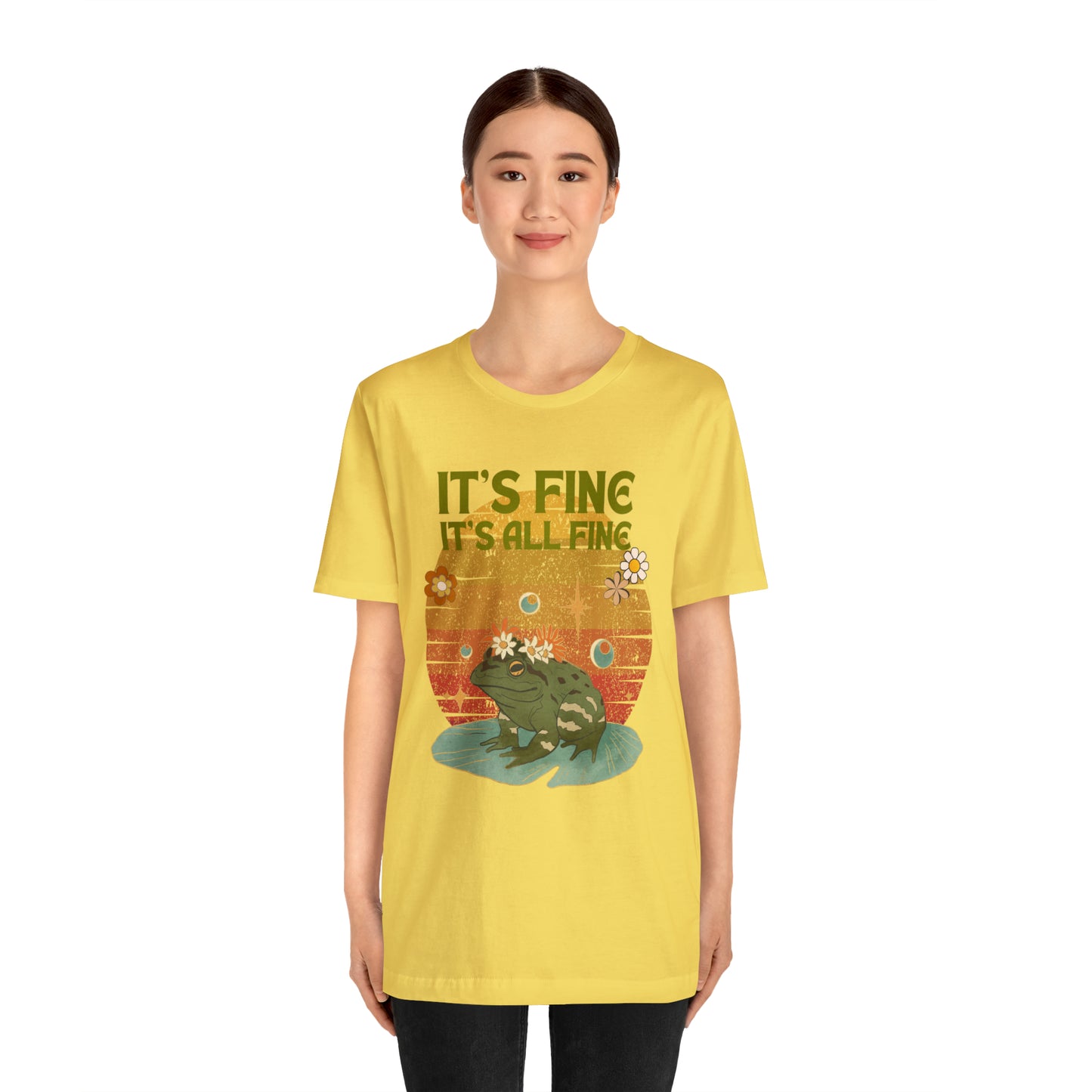 It's fine, it's all fine Cottage Frog Unisex Jersey Short Sleeve Tee