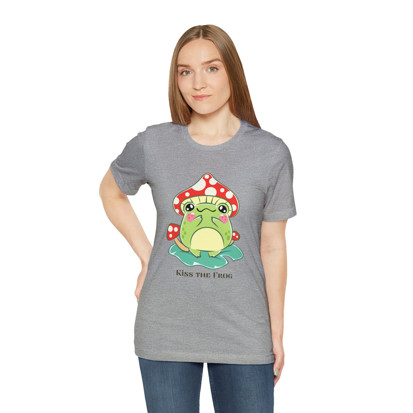 Kiss the frog kawaii cute Unisex Jersey Short Sleeve Tee