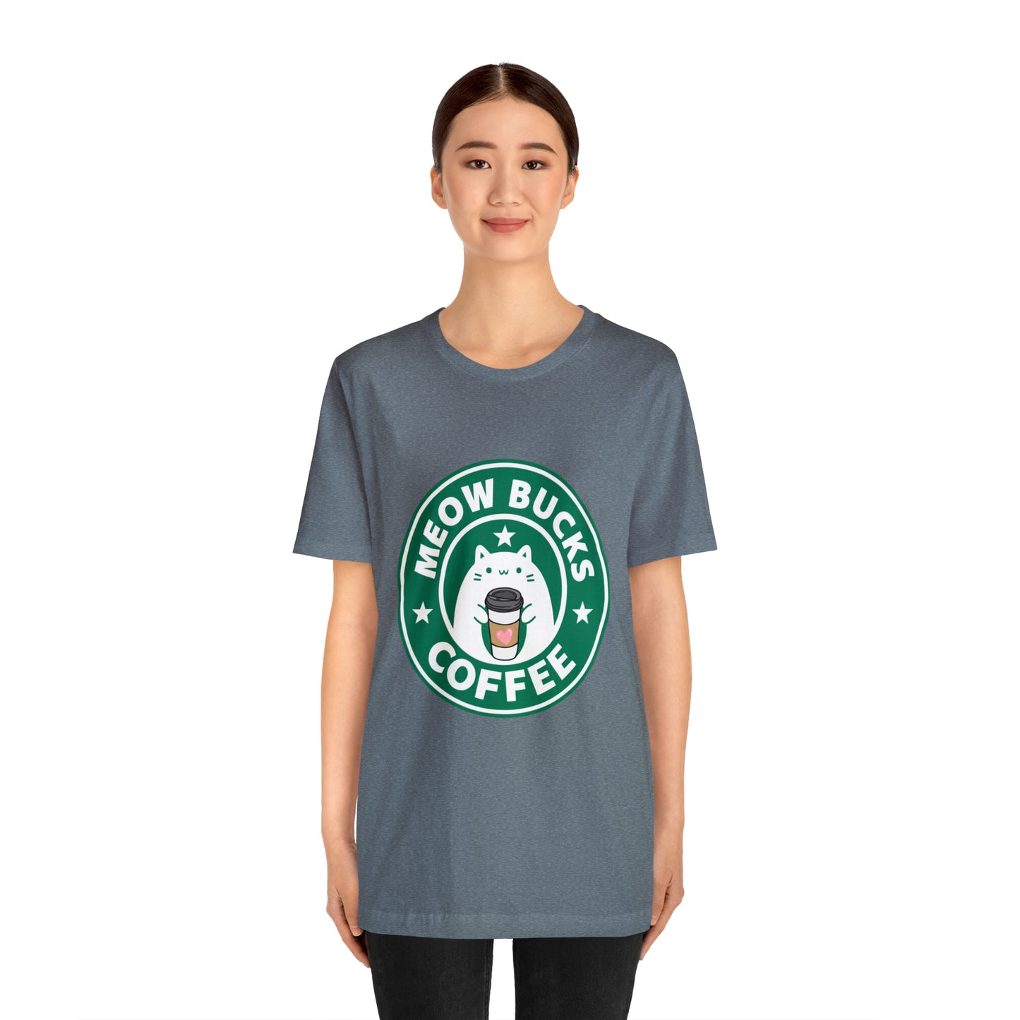 MeowBucks Coffee Unisex Jersey Short Sleeve Tee