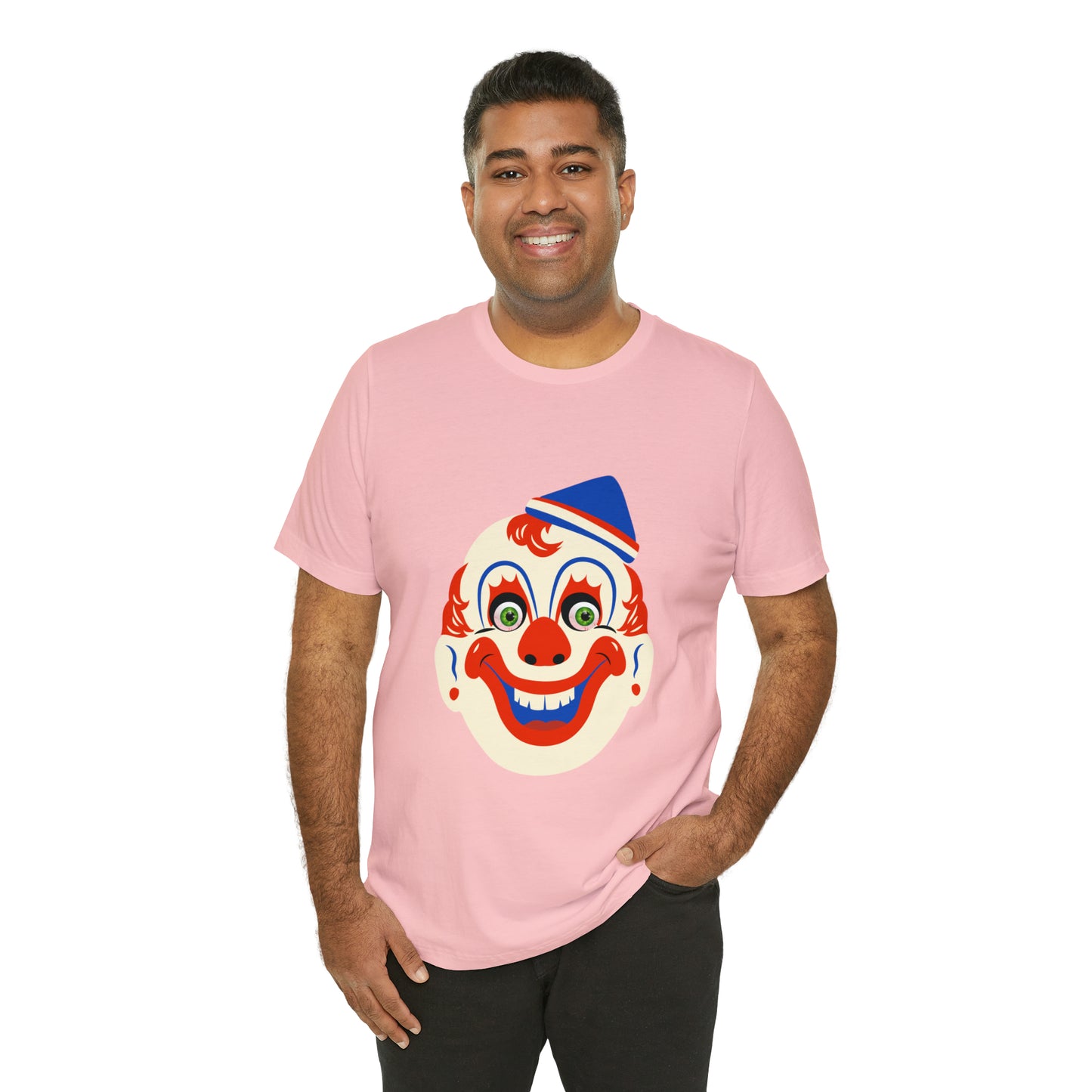 Halloween creepy clown mask Unisex Jersey Short Sleeve Tee