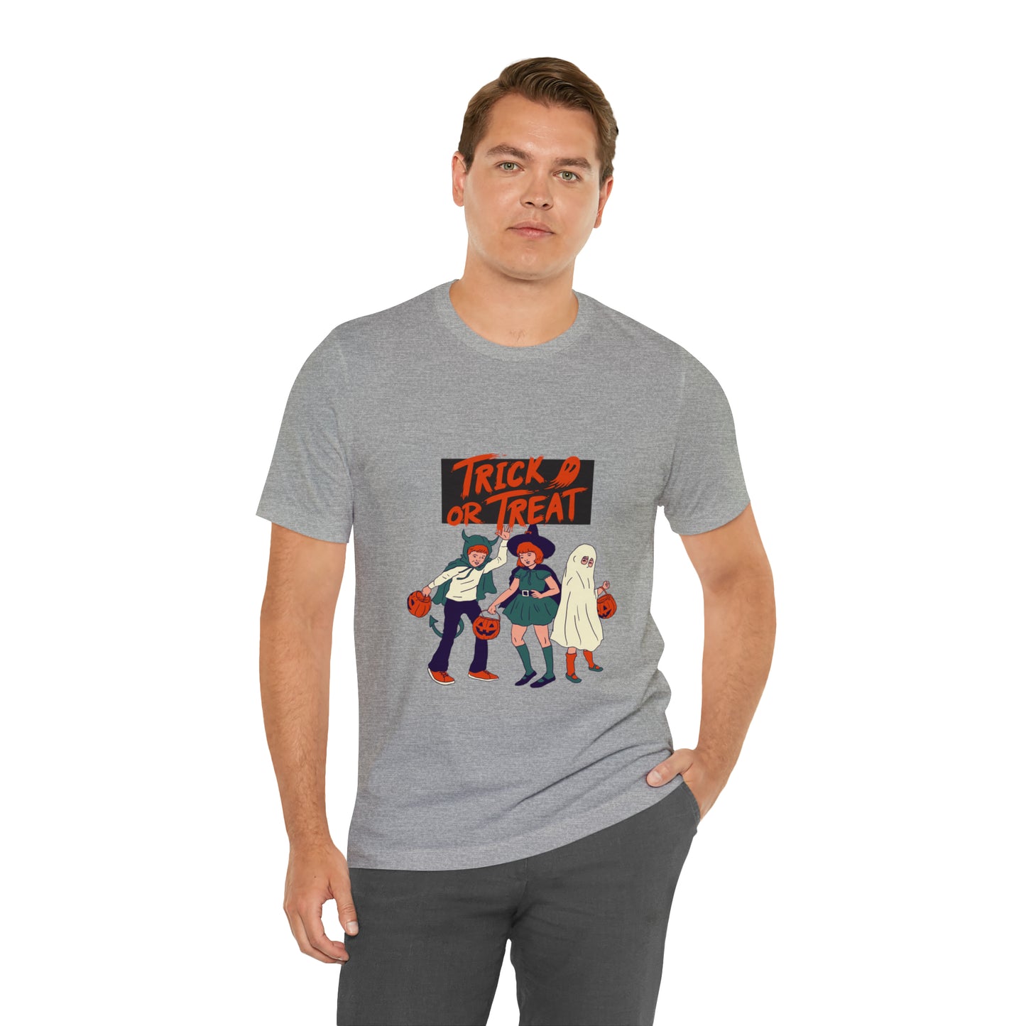 Halloween Trick or Treat Unisex Jersey Short Sleeve Tee