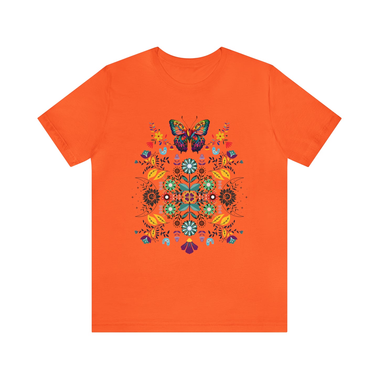 Celestial Folk art butterfly Unisex Jersey Short Sleeve Tee