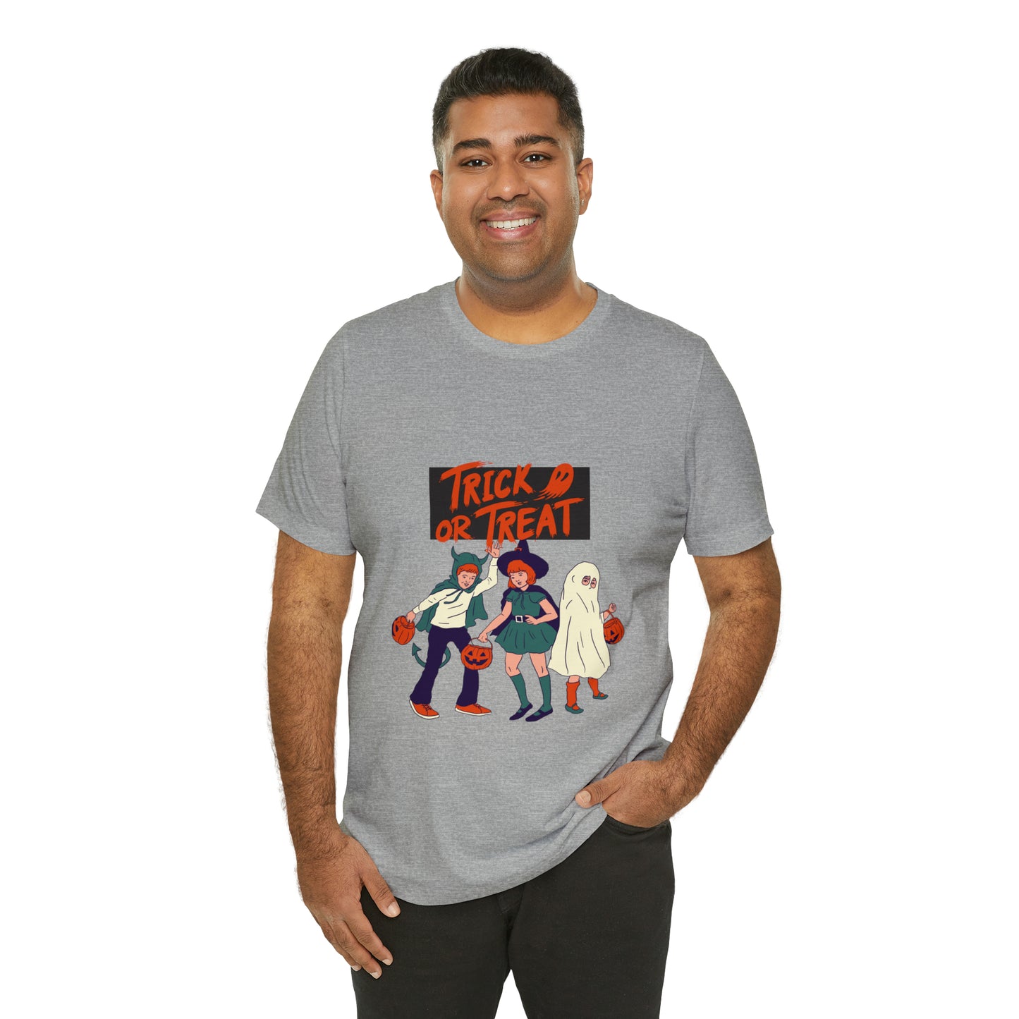 Halloween Trick or Treat Unisex Jersey Short Sleeve Tee