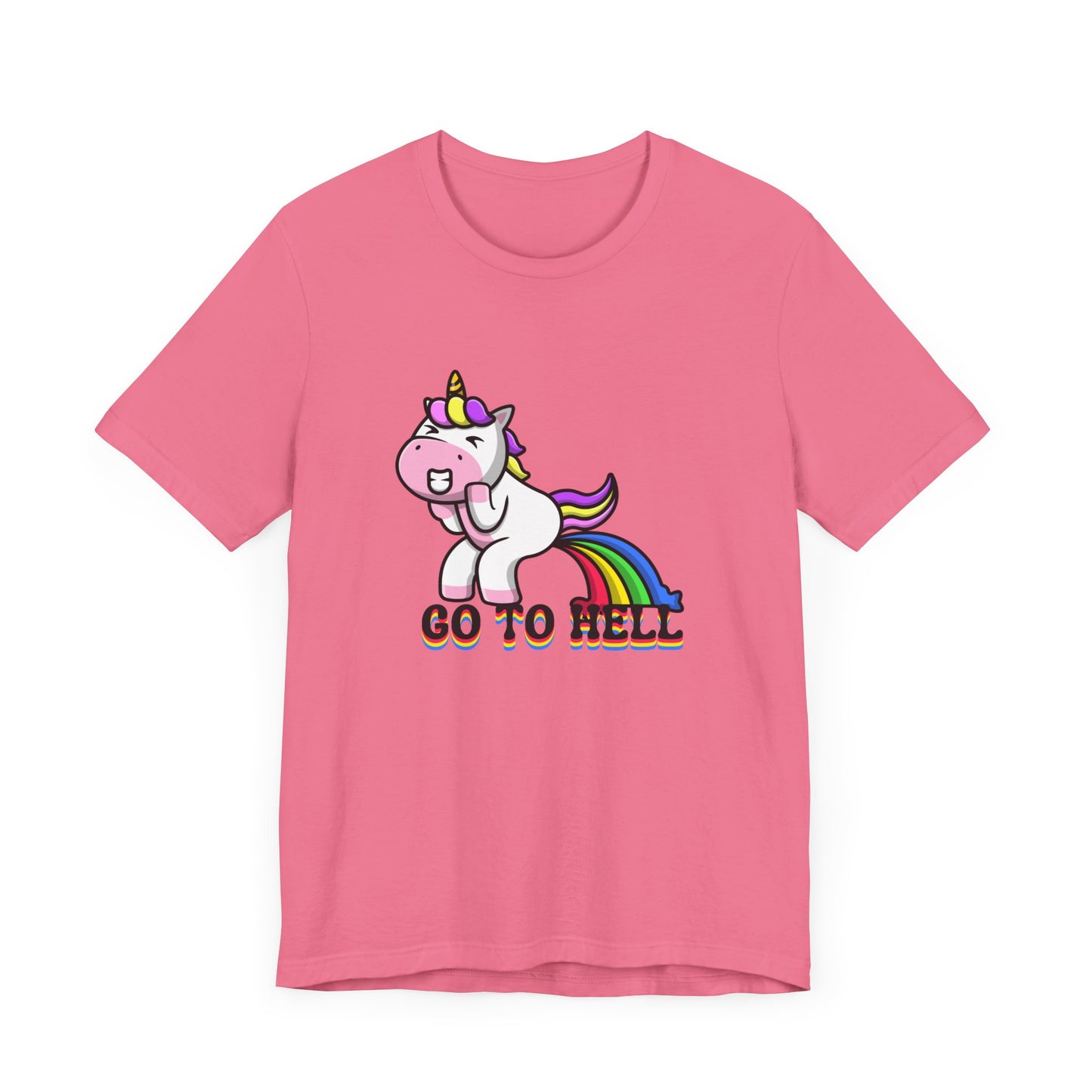 Unicorn Go to Hell funny Unisex Jersey Short Sleeve Tee