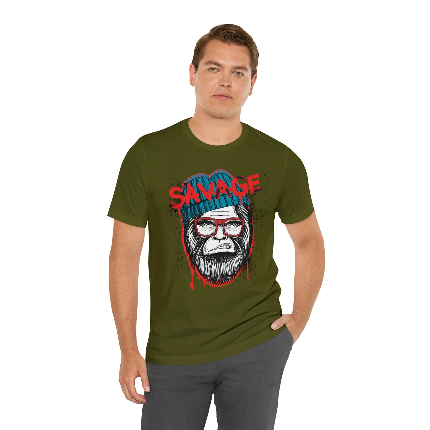 Bigfoot Savage graffiti urban Unisex Jersey Short Sleeve Tee