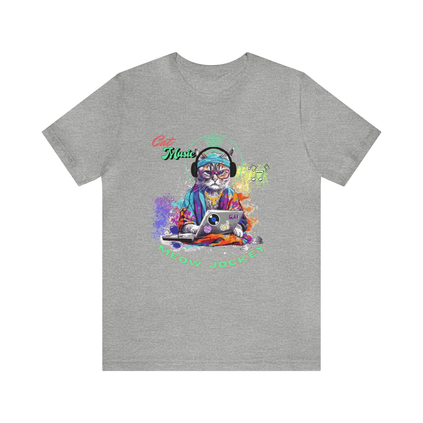 Cat DJ Unisex Jersey Short Sleeve Tee