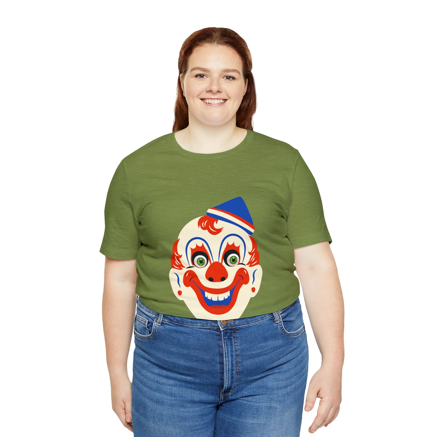 Halloween creepy clown mask Unisex Jersey Short Sleeve Tee