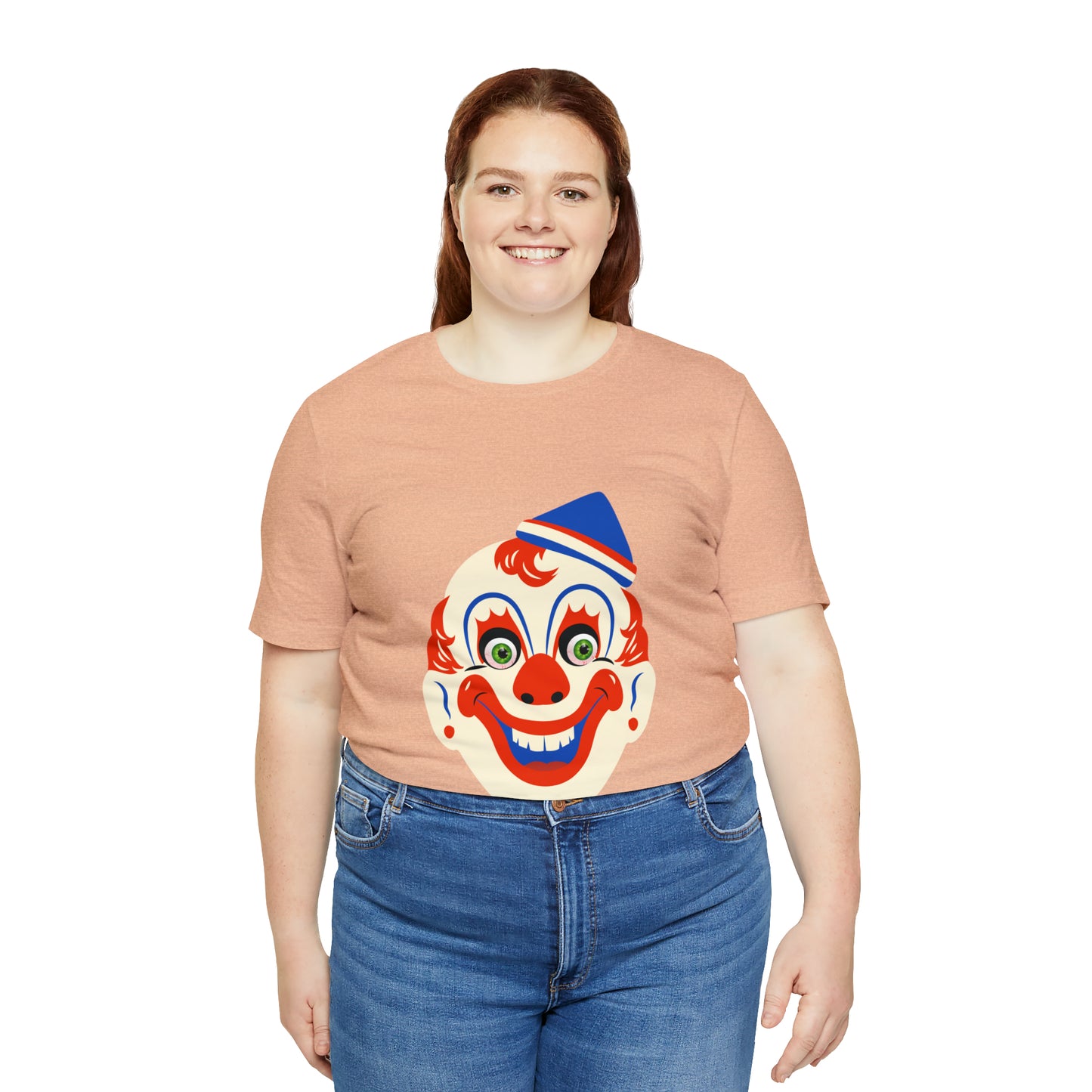 Halloween creepy clown mask Unisex Jersey Short Sleeve Tee