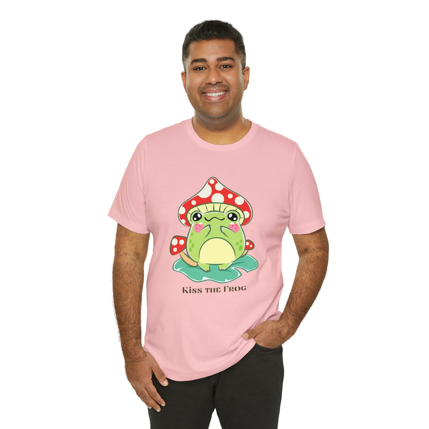 Kiss the frog kawaii cute Unisex Jersey Short Sleeve Tee