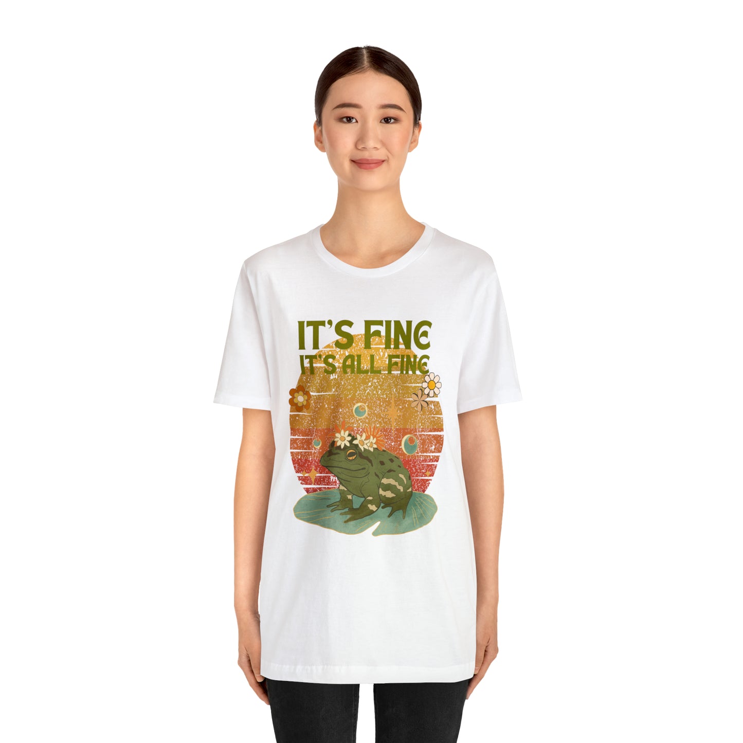 It's fine, it's all fine Cottage Frog Unisex Jersey Short Sleeve Tee