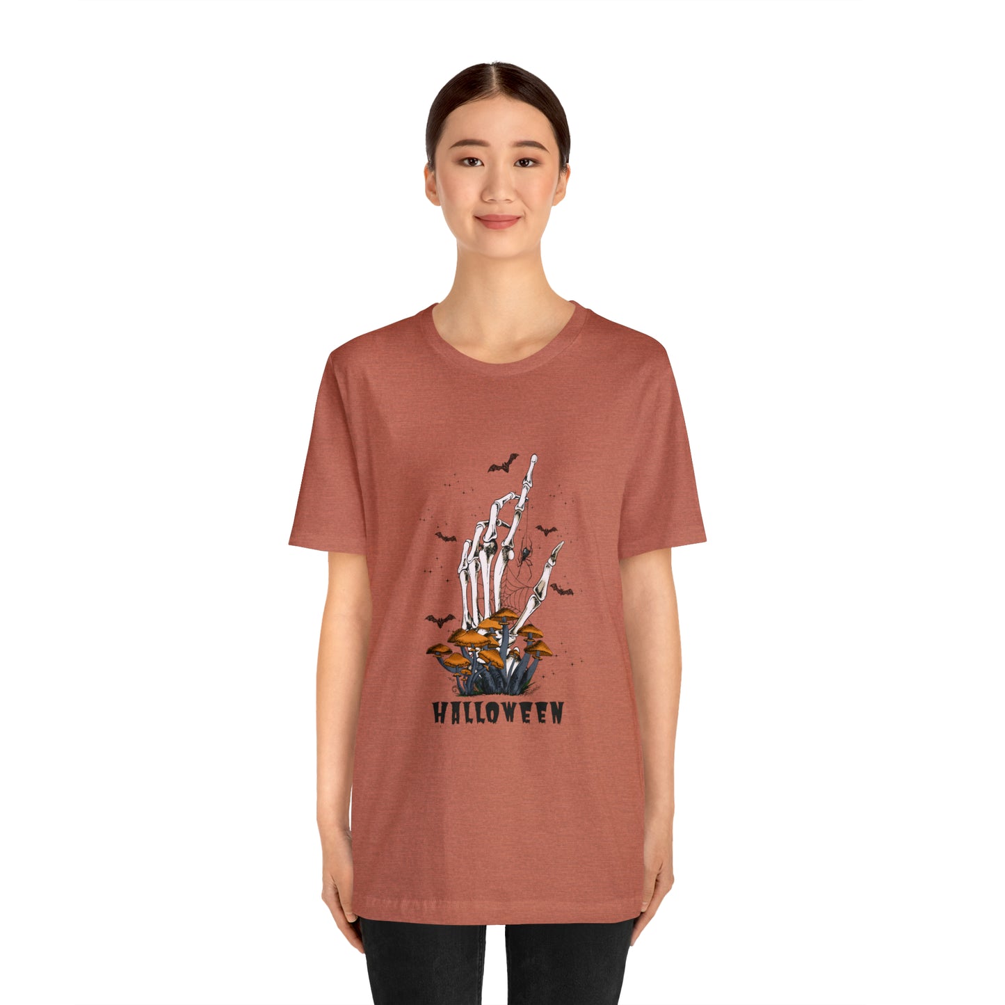 Halloween hand mushrooms Unisex Jersey Short Sleeve Tee