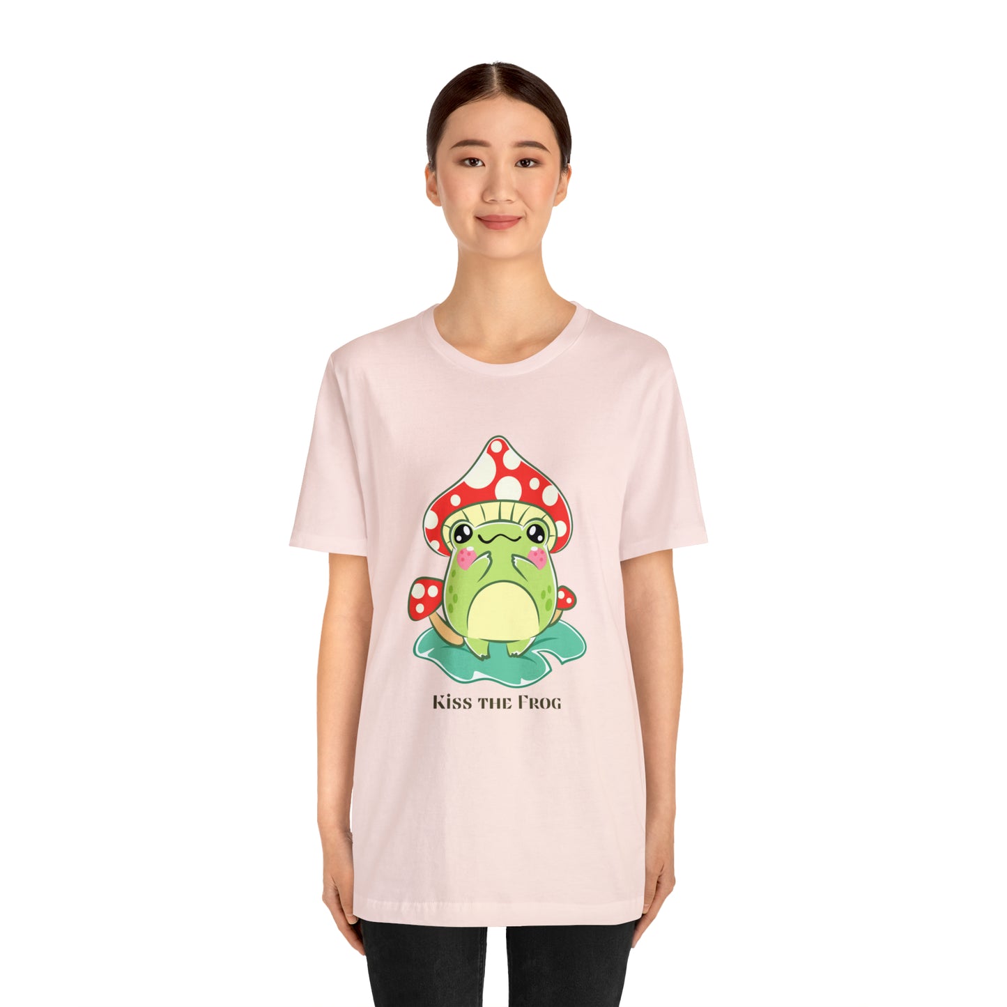 Kiss the frog kawaii cute Unisex Jersey Short Sleeve Tee