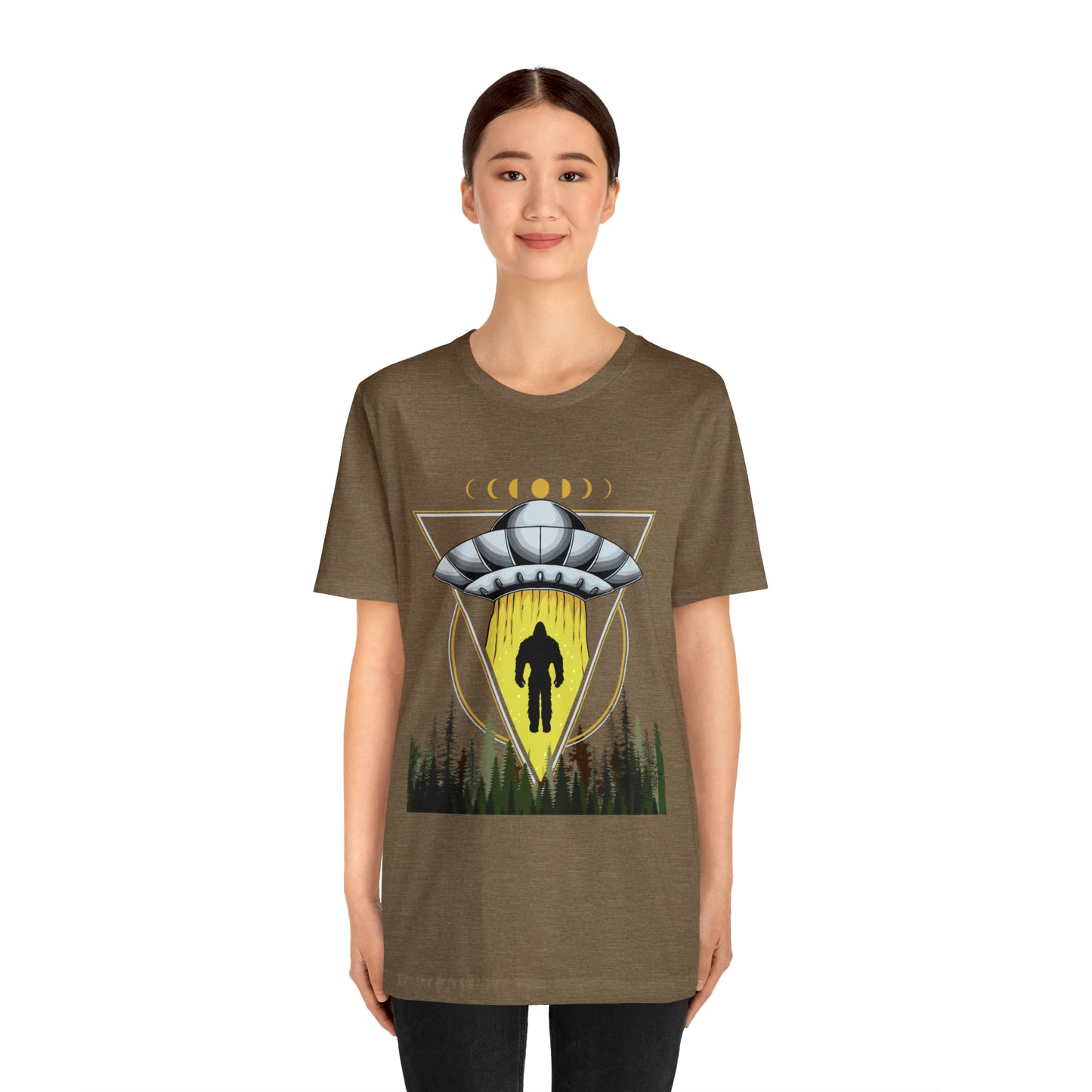 Bigfoot UFO Abduction Unisex Jersey Short Sleeve Tee