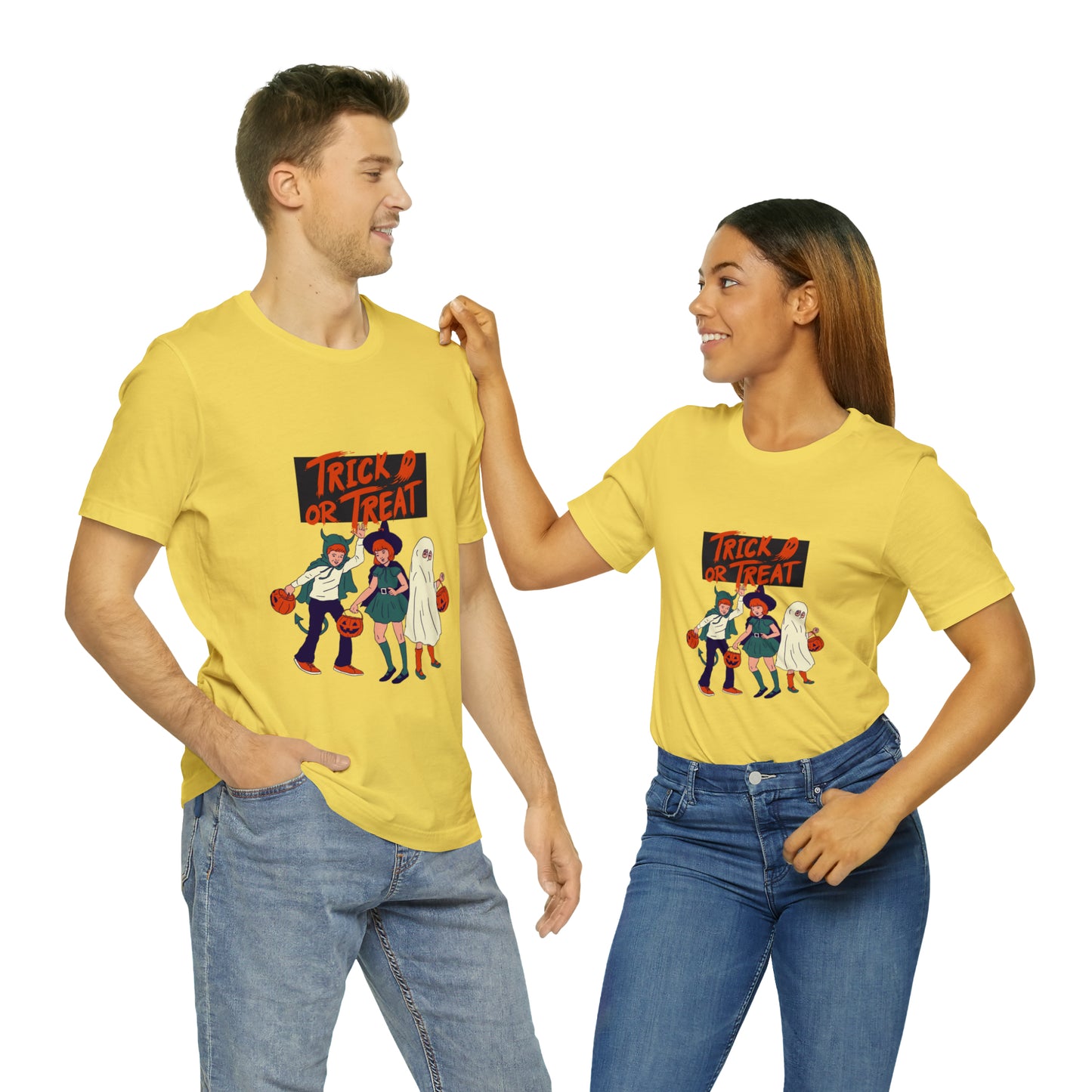 Halloween Trick or Treat Unisex Jersey Short Sleeve Tee