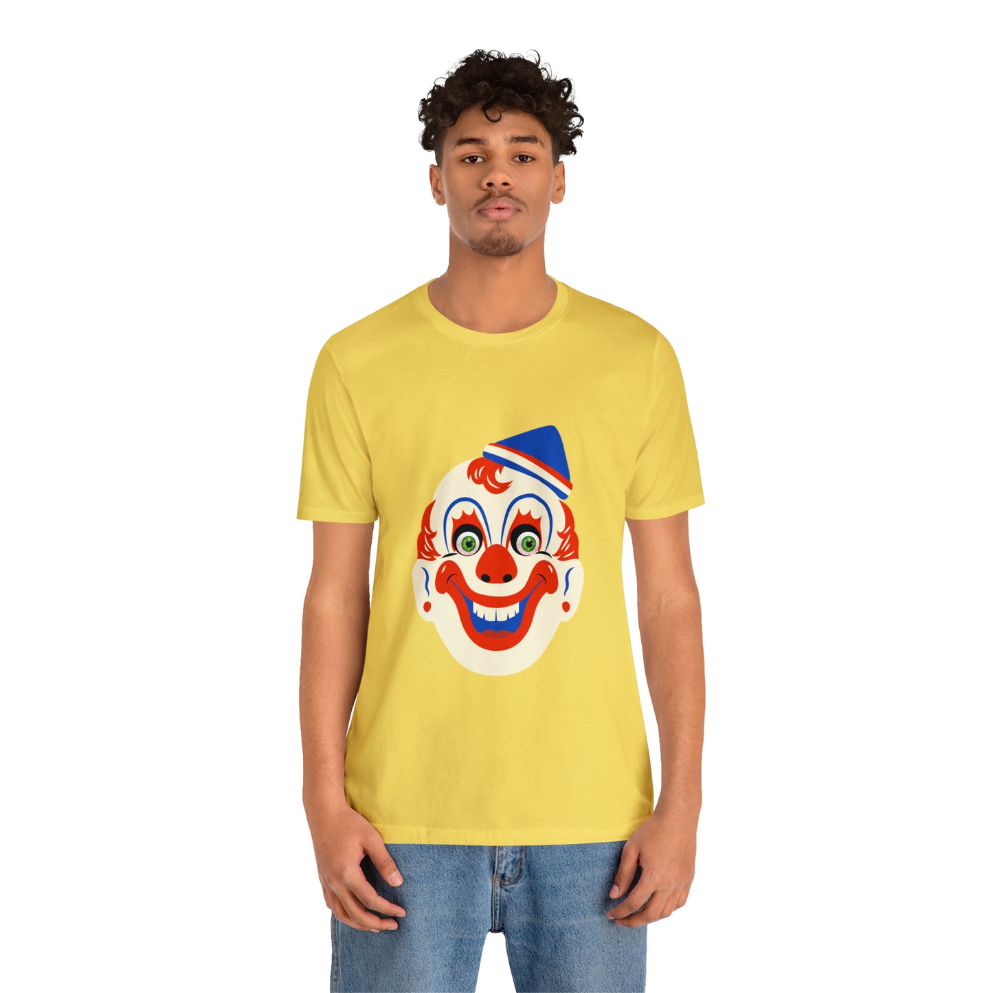 Halloween creepy clown mask Unisex Jersey Short Sleeve Tee