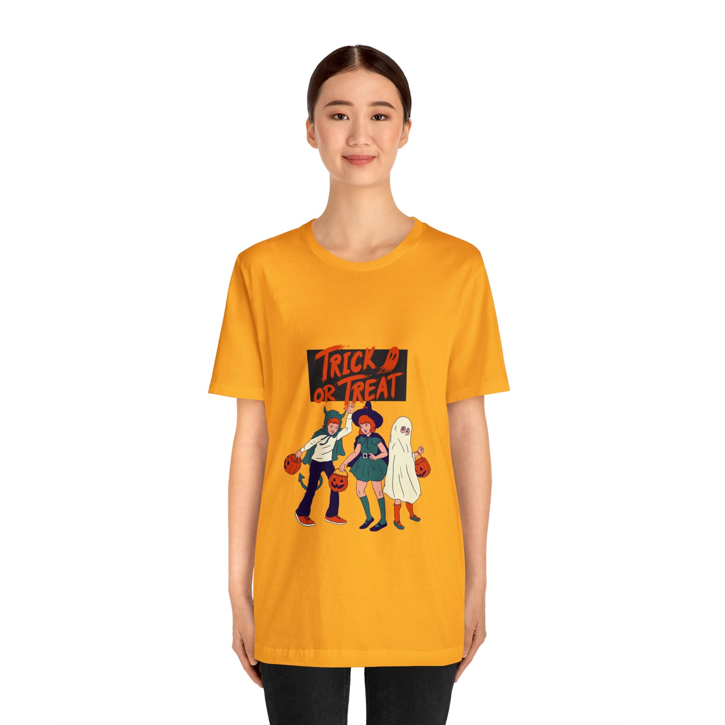 Halloween Trick or Treat Unisex Jersey Short Sleeve Tee