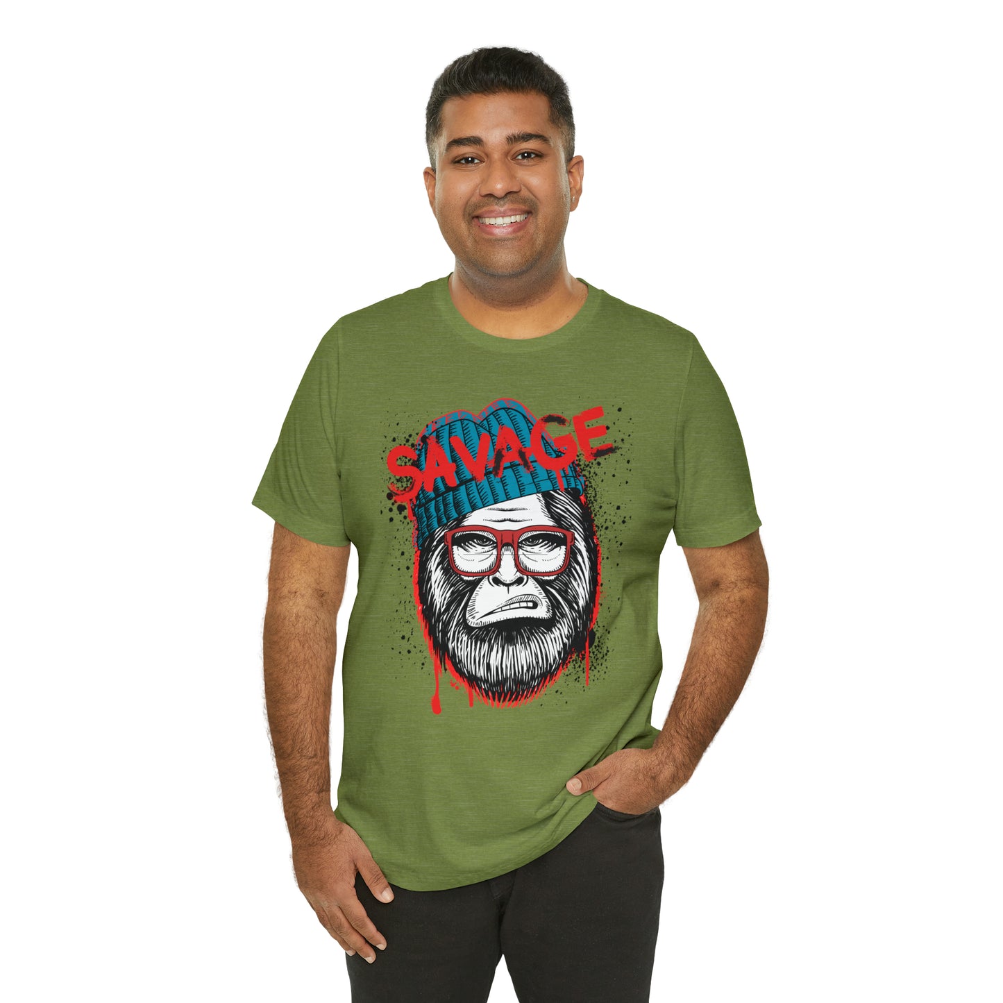 Bigfoot Savage graffiti urban Unisex Jersey Short Sleeve Tee