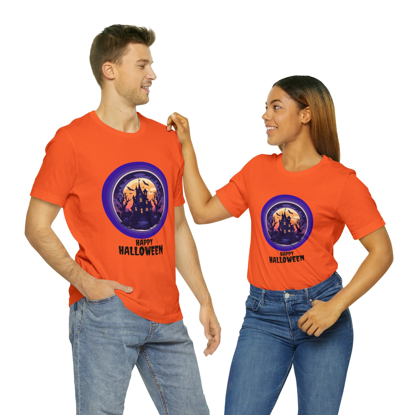 Halloween haunted house Unisex Jersey Short Sleeve Tee