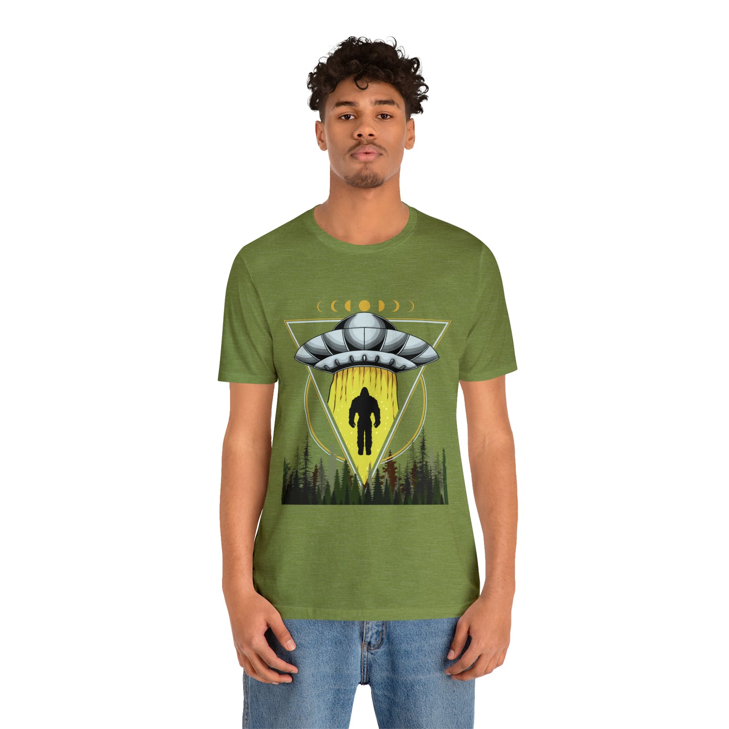 Bigfoot UFO Abduction Unisex Jersey Short Sleeve Tee