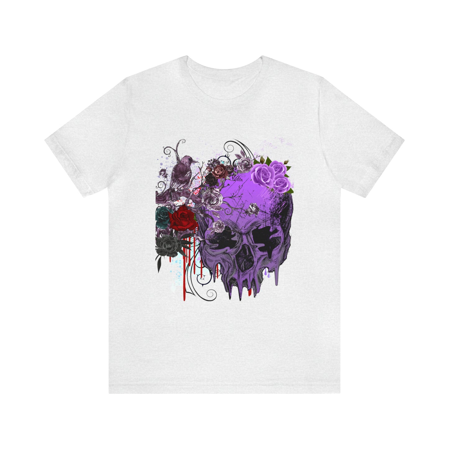 Halloween skull purple Unisex Jersey Short Sleeve Tee