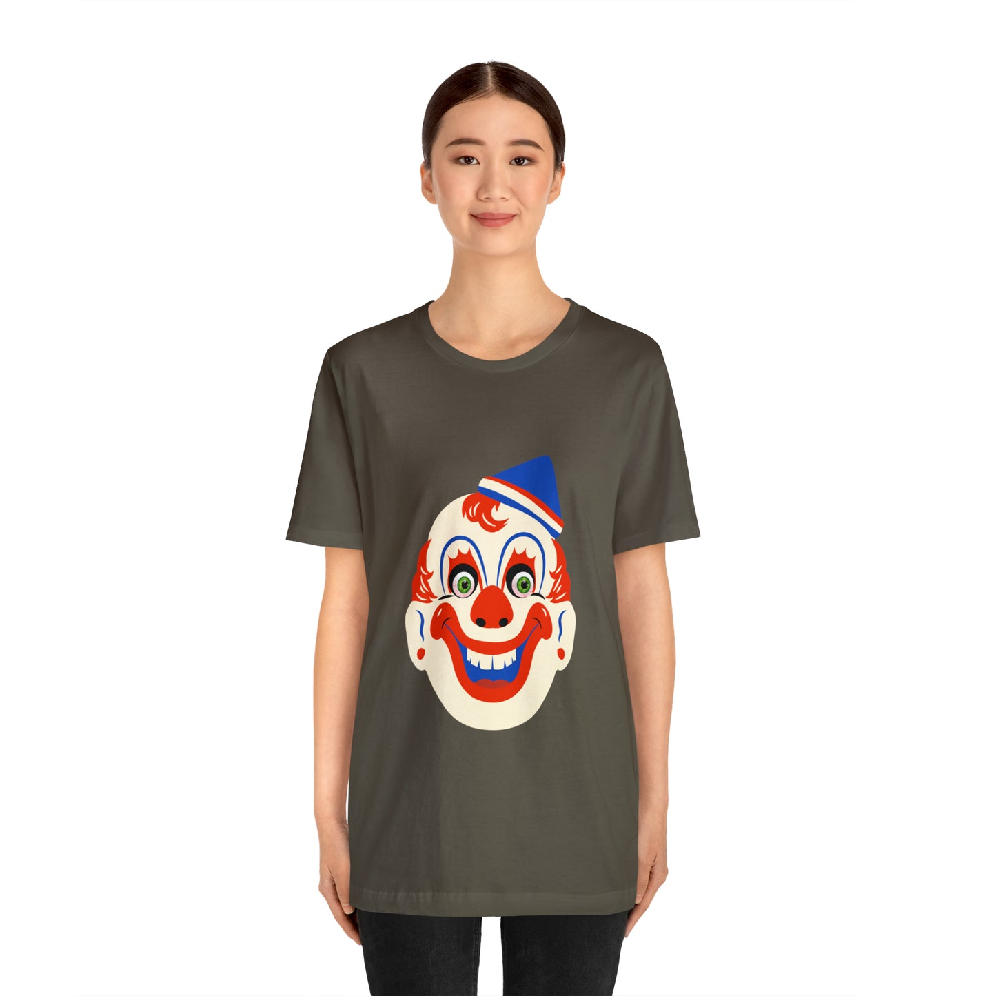 Halloween creepy clown mask Unisex Jersey Short Sleeve Tee