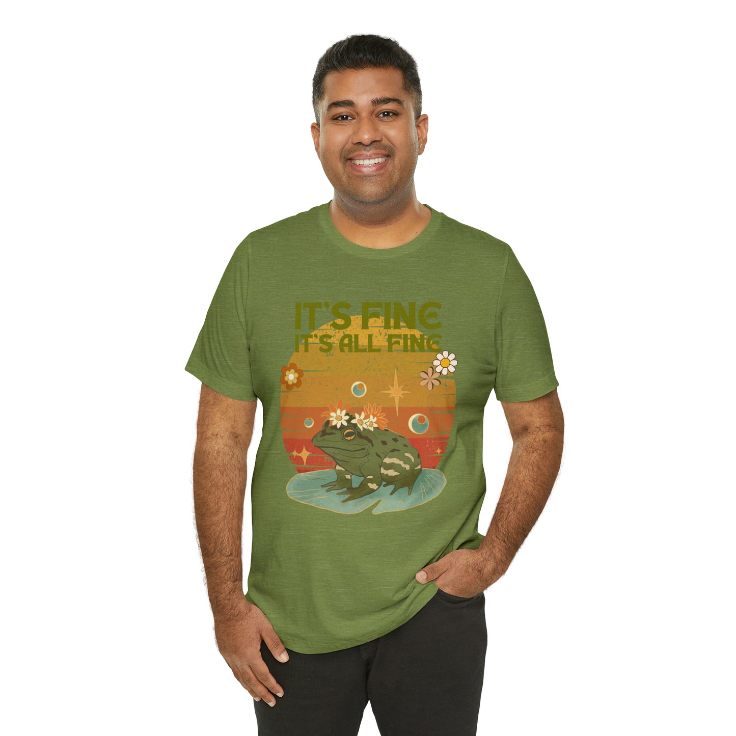 It's fine, it's all fine Cottage Frog Unisex Jersey Short Sleeve Tee