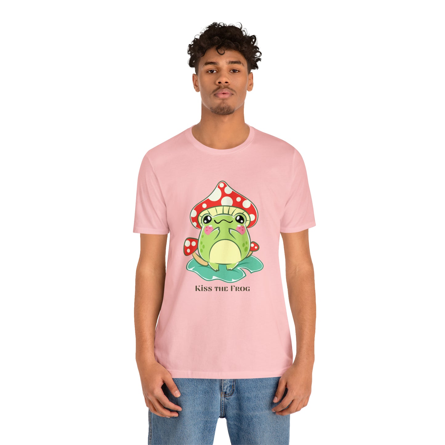 Kiss the frog kawaii cute Unisex Jersey Short Sleeve Tee