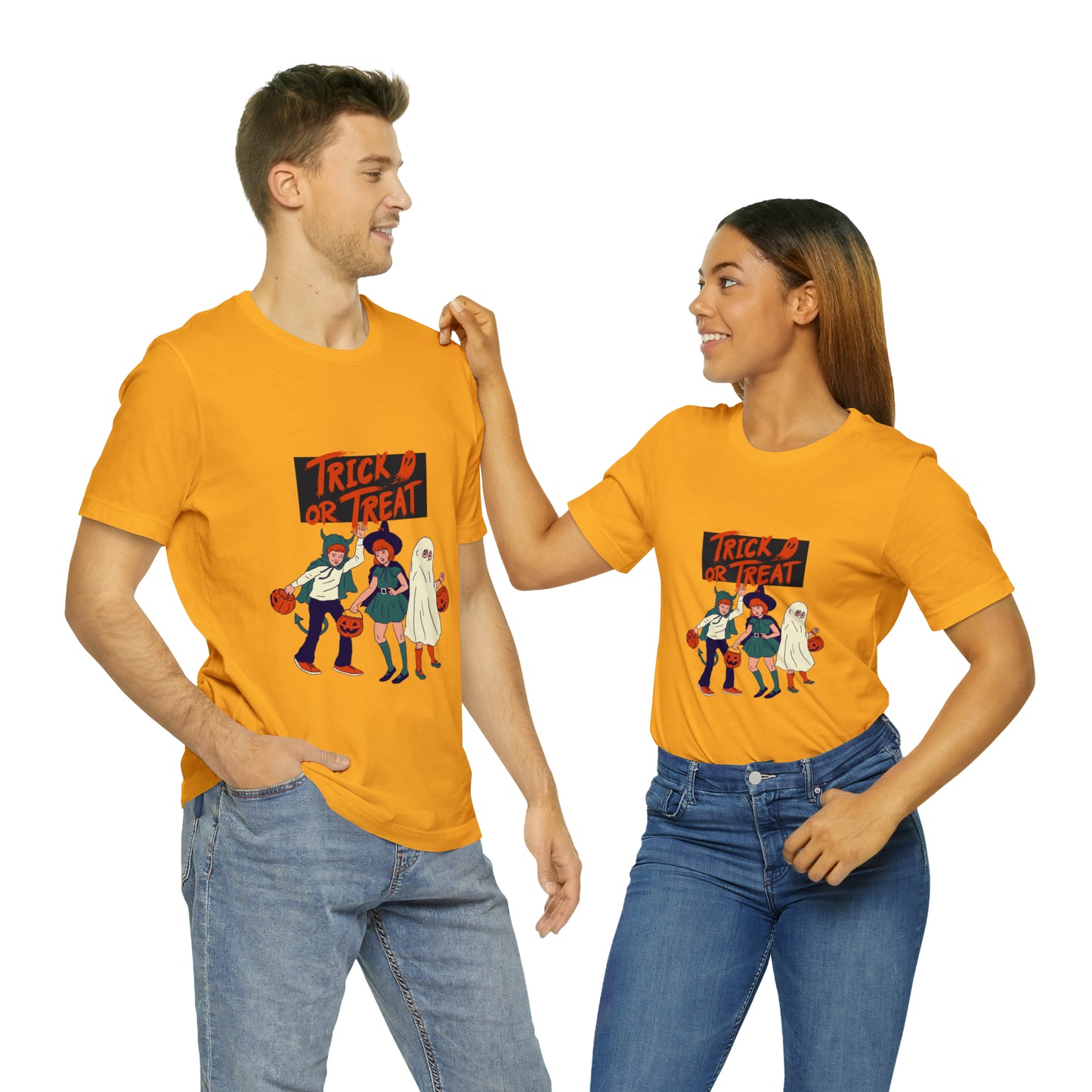 Halloween Trick or Treat Unisex Jersey Short Sleeve Tee