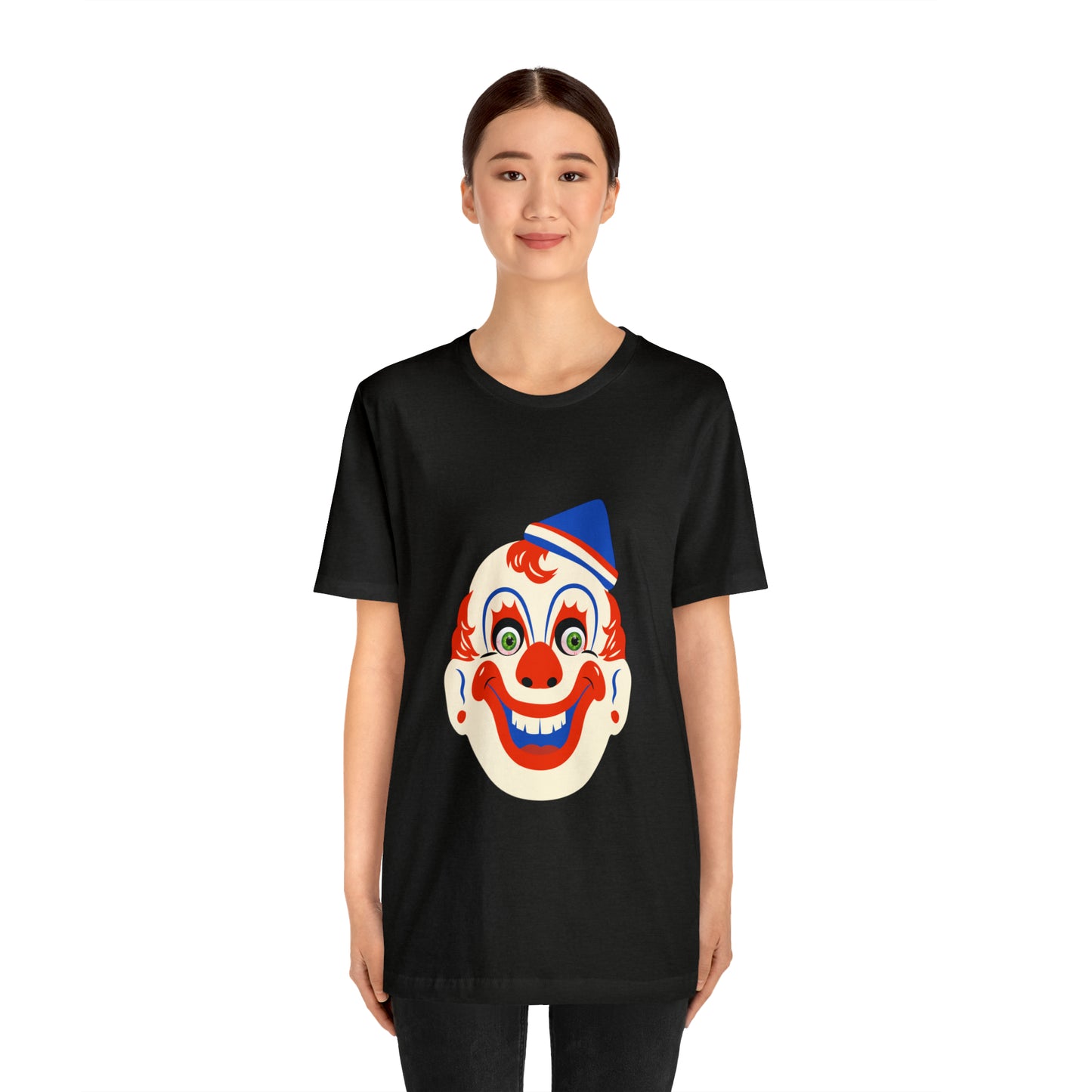 Halloween creepy clown mask Unisex Jersey Short Sleeve Tee