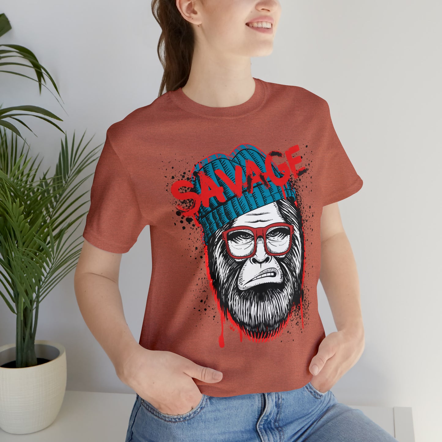 Bigfoot Savage graffiti urban Unisex Jersey Short Sleeve Tee