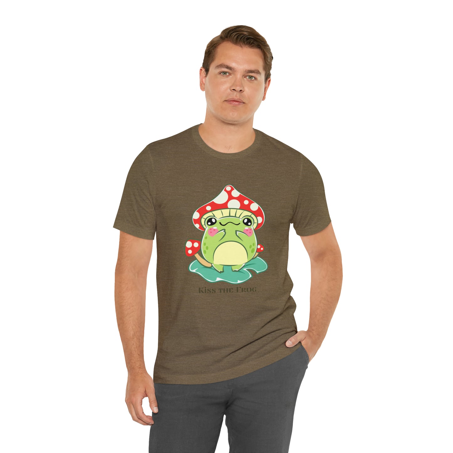 Kiss the frog kawaii cute Unisex Jersey Short Sleeve Tee