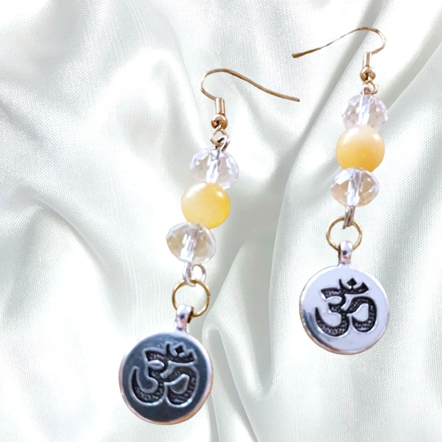 Earrings: Om symbol dangle