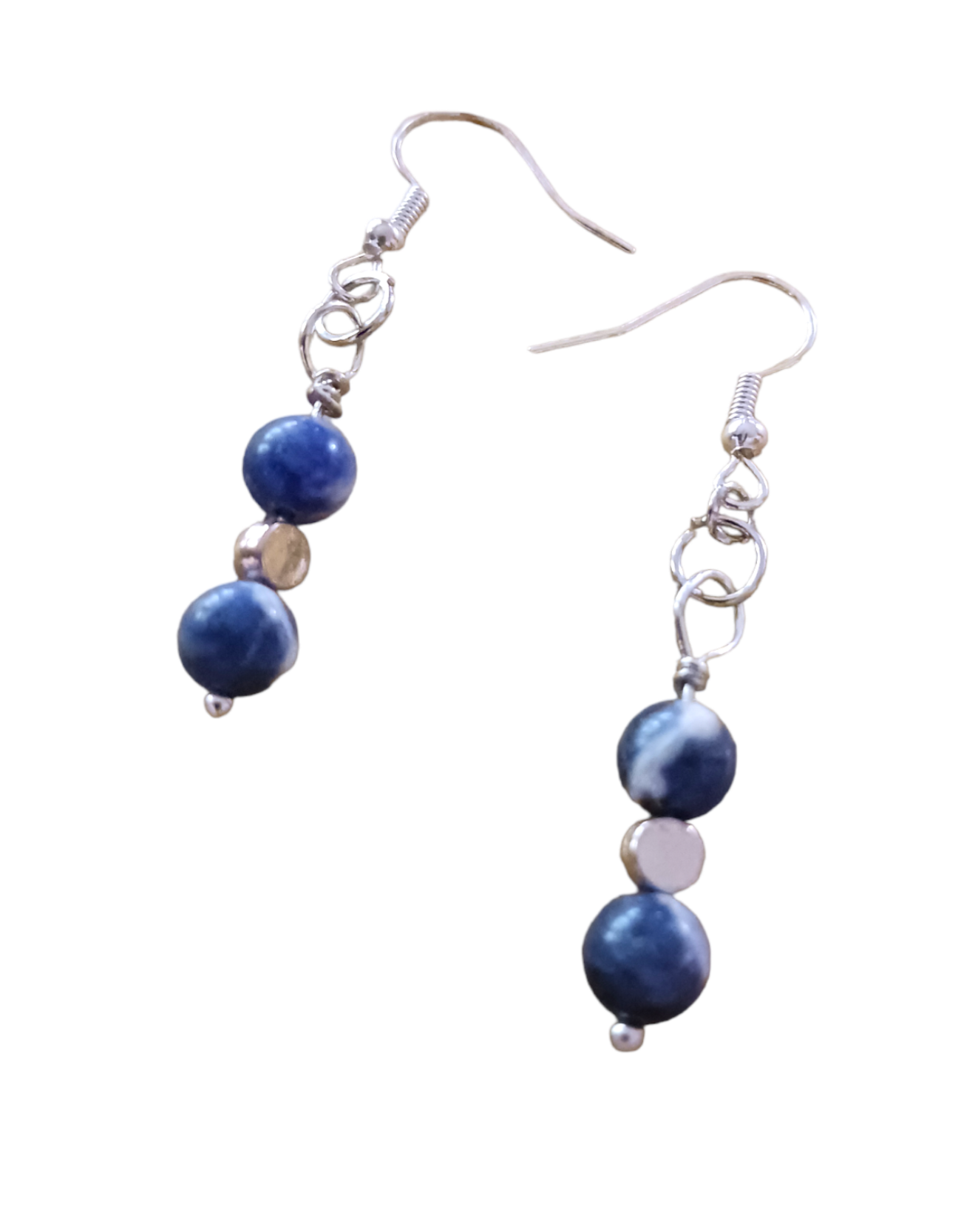 Earrings: Sodalite beads