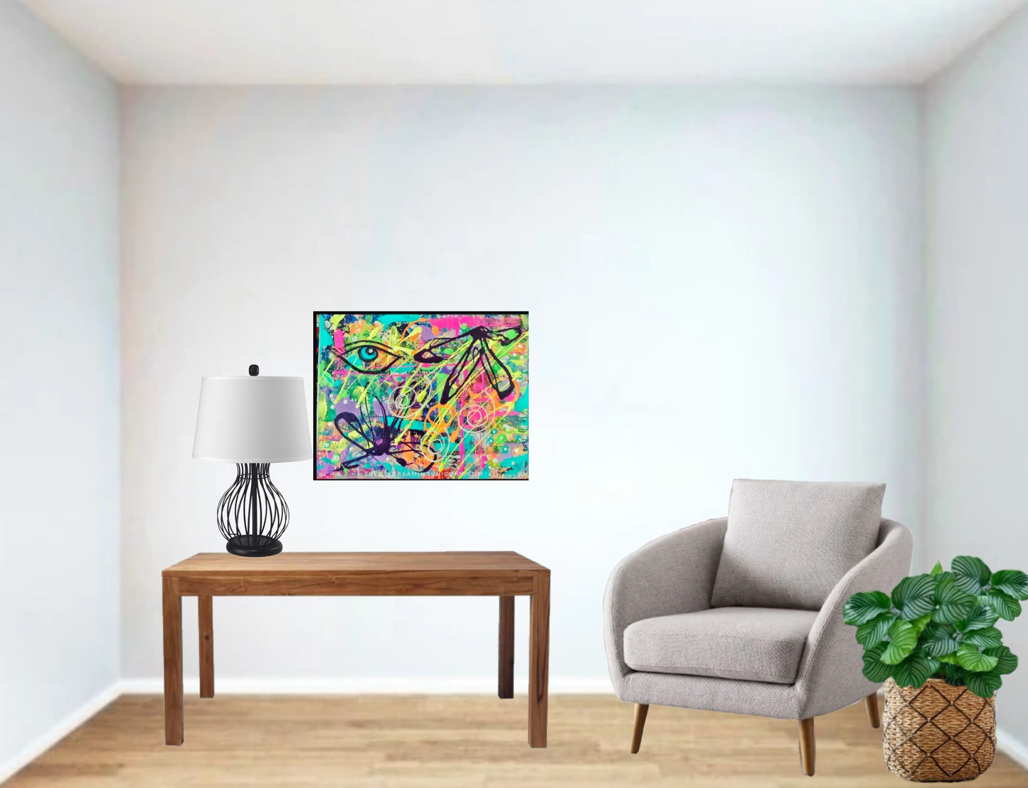 Abstract jungle canvas artwork 11 x 14