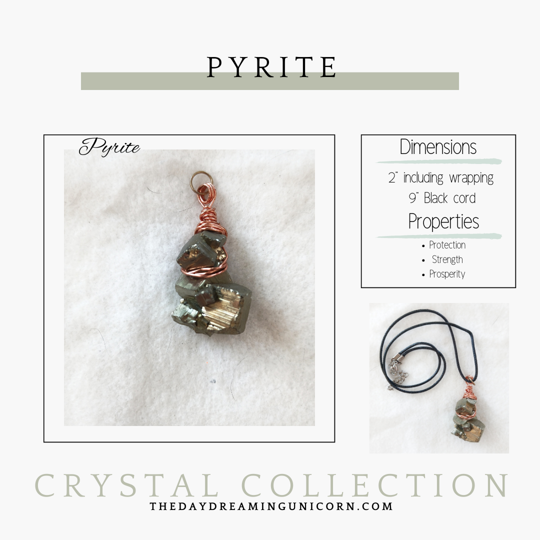 Pyrite Copper wrapped Pendant