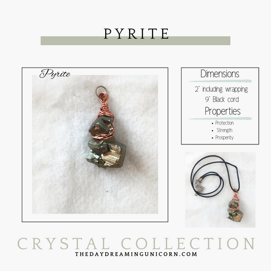 Pyrite Copper wrapped Pendant