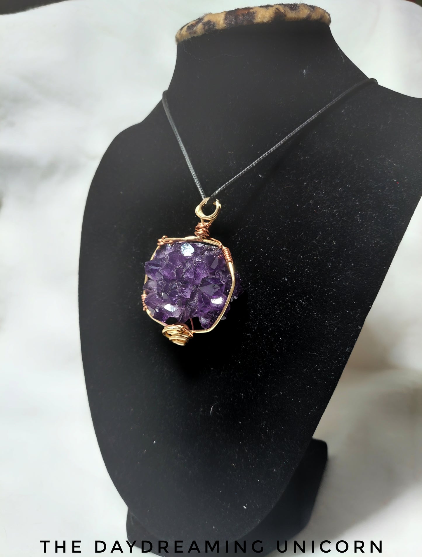 Crystal stone pendant: Amethyst  Cluster