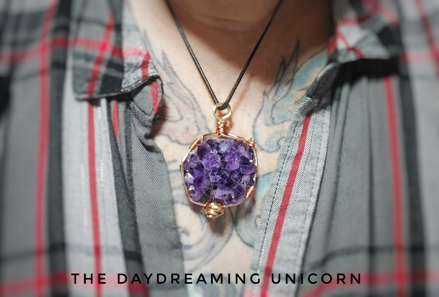 Crystal stone pendant: Amethyst  Cluster