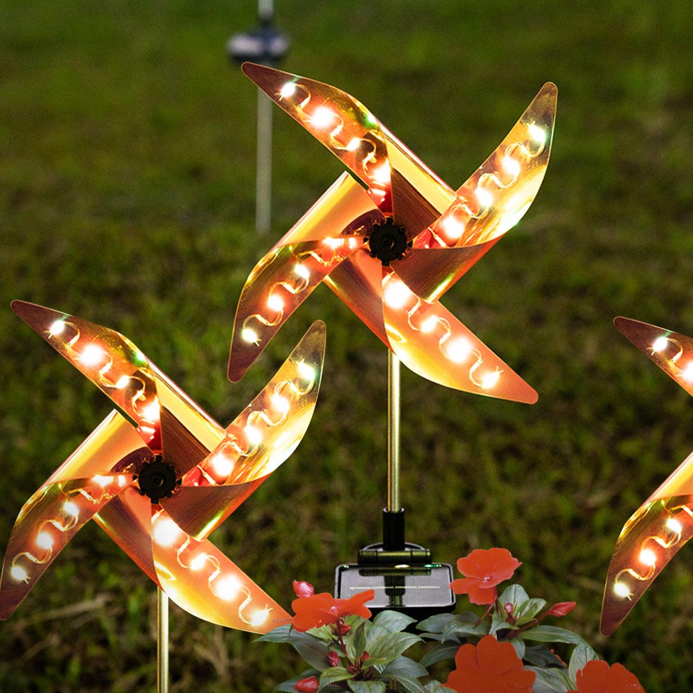 Solar windmill garden lights