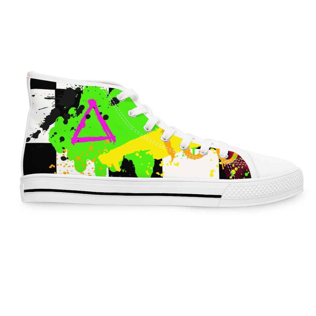 Abstract checkered Women's High Top Sneakers