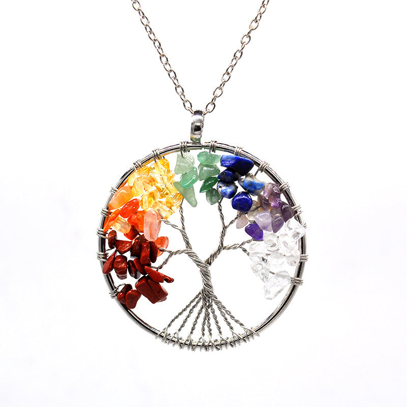 Tree of life stone necklace