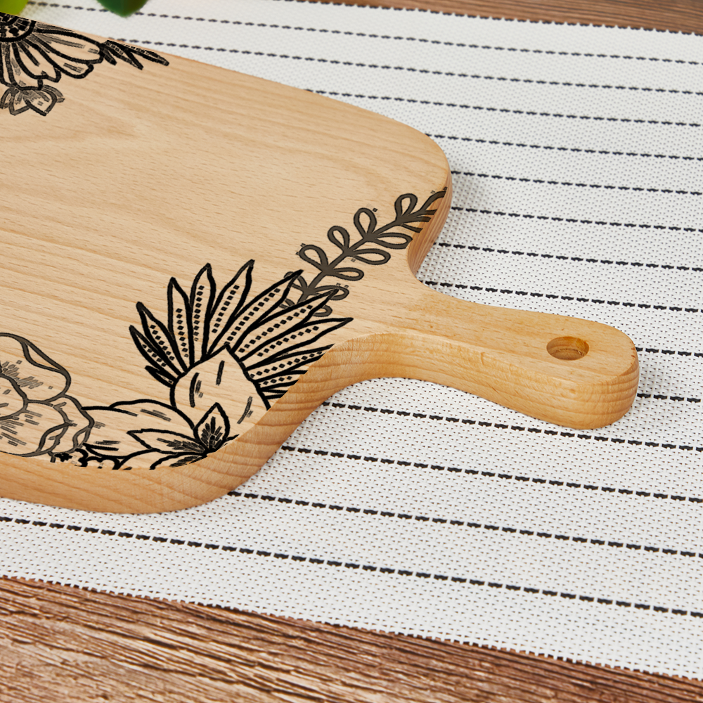 Floral Custom Cutting Boards for Kitchen Wood Chopping Board 13" x 8"