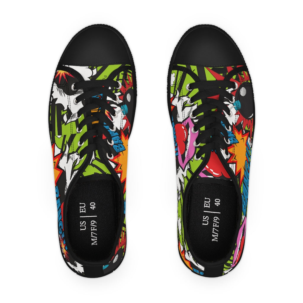 Retro comic Women's Low Top Sneakers