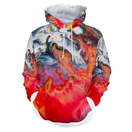 Red mystery Unisex Print Hoodie with Pockets