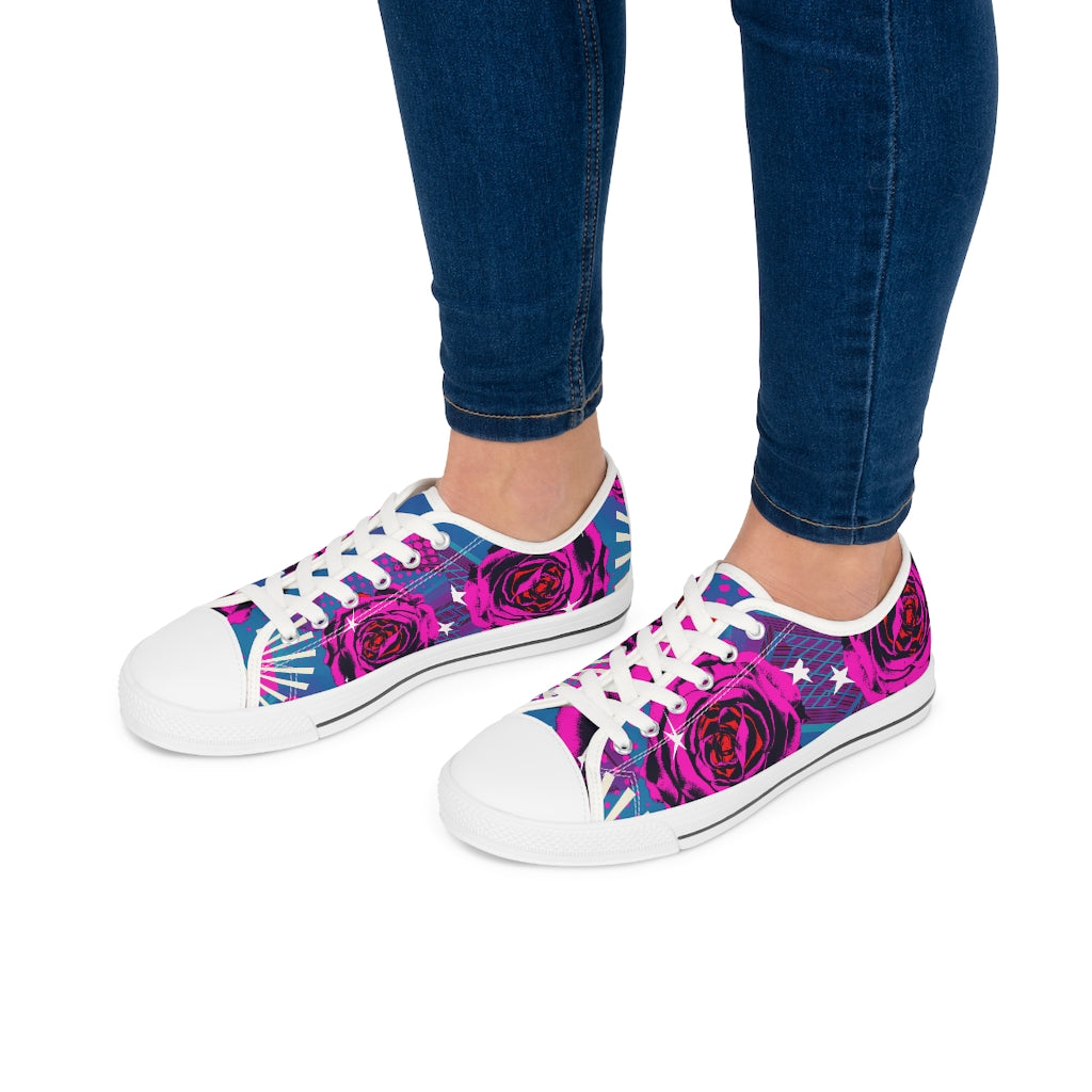 Retro rose Women's Low Top Sneakers