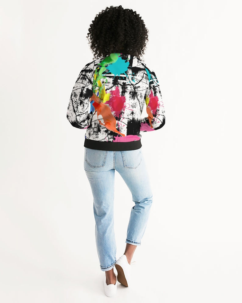 Color splash Abstract Women's Bomber Jacket