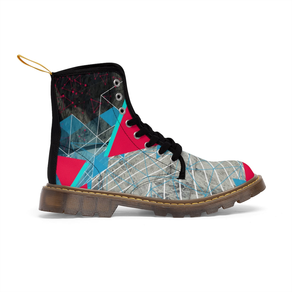 Geometric abstract Men's Canvas Boots