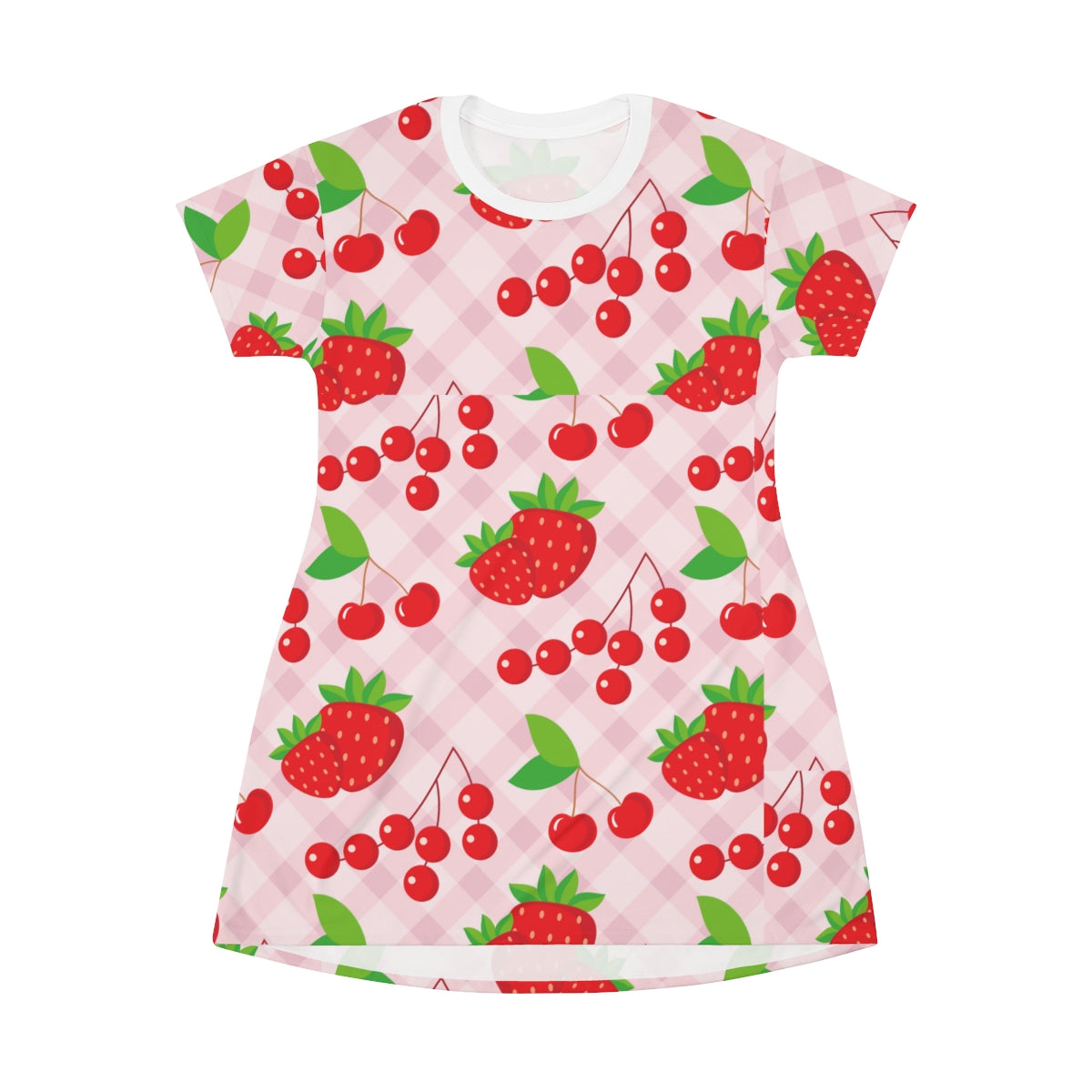 Strawberries and cherries All Over Print T-Shirt Dress